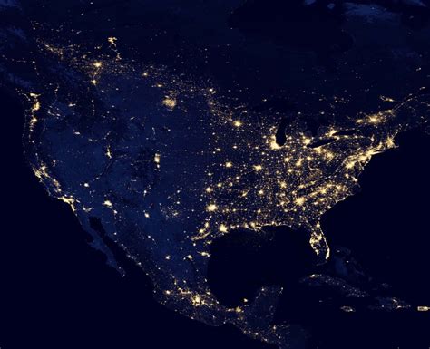 satellite reveals  views  earth  night
