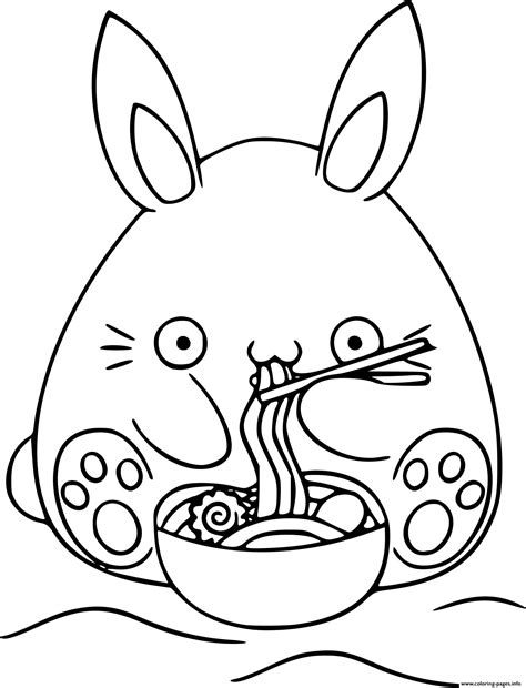 easter bunny kawaii coloring page printable