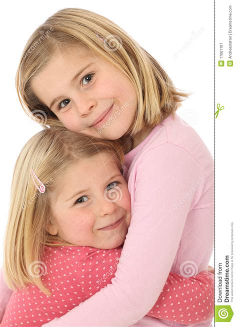 twee meisjeszusters stock afbeelding image  vriendschap