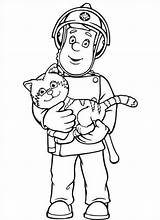 Fireman Sam Coloring Pages Cat Print Preschooler Rainbow Dining Room Library Clipart Book sketch template