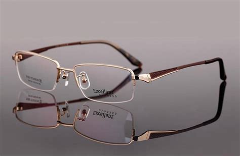 new designer titanium mens half rimless eyeglasses frame prescription