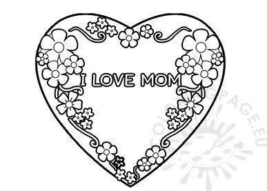 mothers day heart frame printable coloring page