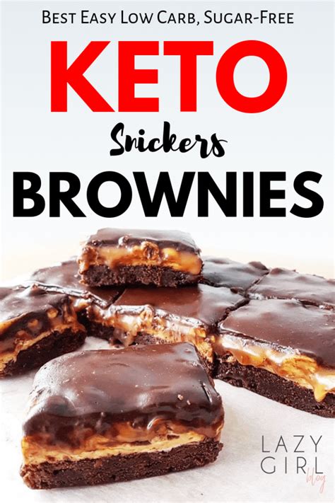 Best Low Carb Keto Snickers Brownies Lazy Girl Brownie