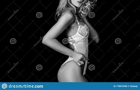 wife blonde in white underwear beautiful girl in lace
