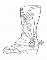 Cowboy Coloring Boot Pages Printable Clothing Site sketch template