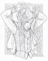 Coloring Pages Fairy Elf Adults Adult Elves Royalty Lineart Luke Colouring Male Deviantart Fantasy Saimain Drawings Books Line Sheets Prince sketch template