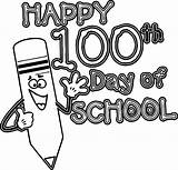 Coloring School Pages Happy 100th 100 Days Sheets Pencil Wecoloringpage Fun sketch template