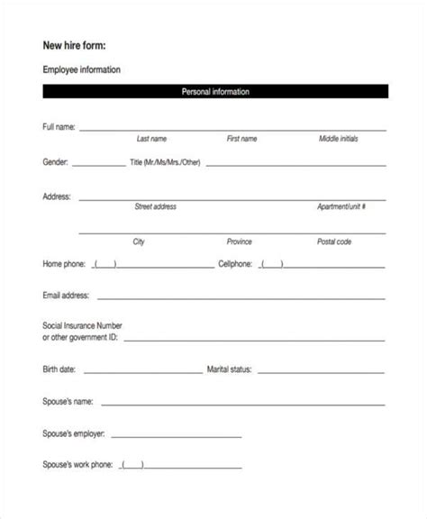 Free 35 Employment Form Samples In Pdf Ms Word Excel Hot Sex Picture