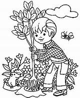 Coloring Pages Planting Kids Tree Boy Trees Drawing Little People Getdrawings Color Disney Fák Madarak Napja és sketch template