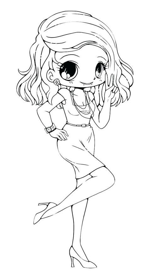 kawaii girl pages coloring pages