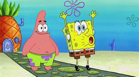 excited spongebob squarepants by nickelodeon find