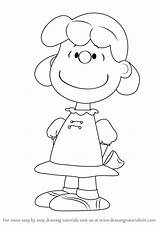 Peanuts Lucy Draw Movie Charlie Brown Drawing Step Tutorials Drawings Learn Paintingvalley sketch template