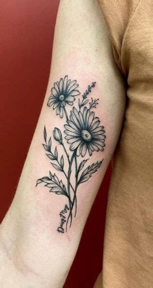 50 Cheerful Daisy Tattoos You Must See Tattoo Me Now Daisy Tattoo