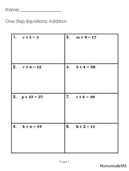 step equations printable worksheets learning   read
