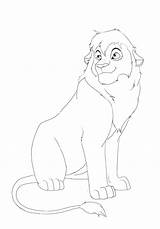 Lion King Lineart Coloring Male Deviantart Tlk Popular Coloringhome sketch template