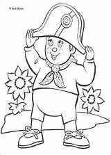 Hat Noddy Coloring Pages Napoleon Police Plod Color Wears Mr Printable Tries Cornered Two Hellokids Print Online Cartoon sketch template