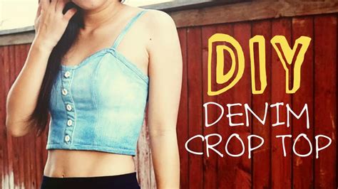 Diy Upcycled Denim Crop Top Youtube