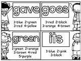 Sight Words Number Color 2nd Grade Edition Preview Teacherspayteachers Choose Board sketch template