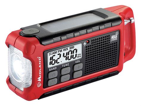 midland portable weather radio redblack amfm noaa exer