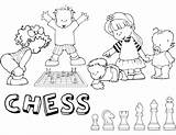Chess Coloring Playing Children Pages Printable Categories sketch template