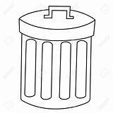 Outline Trash Clip Bin Recycle Vector Garbage Clipground Cliparts Background Stock sketch template