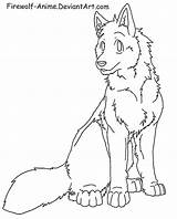 Wolf Firewolf Anime Lineart Sitting Drawing Sit Deviantart Coloring Pages Template Sketch Drawings Getdrawings Outline sketch template