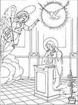 Coloring Pages Rosary Annunciation Immaculate Conception Mysteries Clipart Kids Mary Cliparts Joyful Printable Feast Catholic Colouring Book Clip Blessed Family sketch template