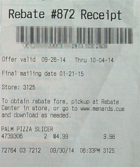 find  lost menards receipts printable rebate form