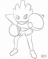 Pokemon Hitmonchan Pages Coloring Print Printable Color Drawing sketch template