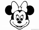 Minnie Mouse Coloring Face Pages Cartoon Mini Printable Disneyclips Misc Drawing Disney sketch template