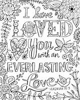 Coloring Pages Bible Adult Christian Scripture Adults Verse Verses Everlasting Faith Jeremiah Printable Sheets Color Canvas Colouring Loved Spanish Kids sketch template