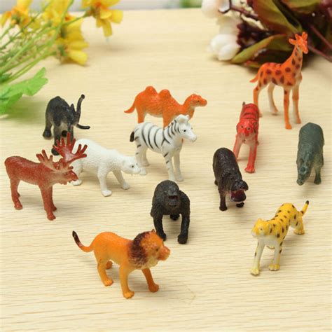 pcsset plastic zoo animal small figure toy cute animal shape kids