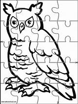 Puzzles Jigsaw Rompecabezas Colorear Websincloud Flor Buho Búho sketch template