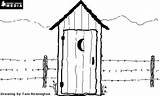 Outhouse Drawing House Does Common Skinnymoose Pole Drawings Paintingvalley Utility Cabin sketch template