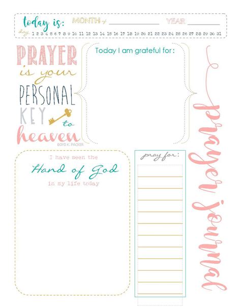 prayer journal printables