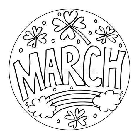 march coloring pages march doodled calendar coloring page etsy