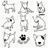 Bull Terrier Drawing Tattoo Dog English Line Vector Terriers Bullterrier Drawings Perros Paper Grid Mini Dogs Use Set Dibujos Getdrawings sketch template