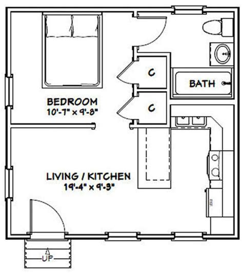 20x20 Tiny House 1 Bedroom 1 Bath 400 Sq Ft Pdf