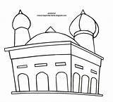 Mewarnai Ibadah Tempat Masjid Agama Abu sketch template