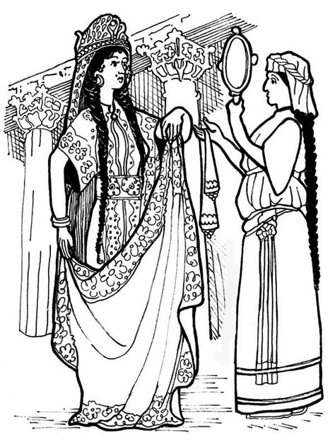 queen esther  purim celebration coloring page kids play color