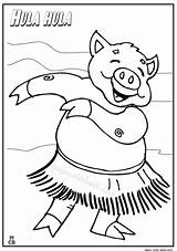 Hula Coloring Dancer Getcolorings Piggy Hawaiian Pages sketch template