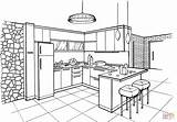 Kitchen Coloring Pages Interior Minimalist Printable Style Drawing Bedroom Supercoloring Room Color Provence 1438 43kb 1000px House Drawings Visit Template sketch template