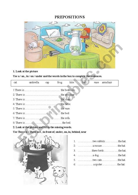 prepositions esl worksheet  hoanghak