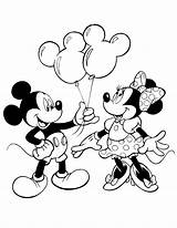Mickey Minnie Mouse Coloring Pages Balloons Giving Printable Colouring Outline Cute Book Colorir sketch template