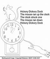 Hickory Dock Dickory Coloring Pages Nursery Rhyme Sheets Printable Colouring Rhymes Kids English Print Worksheets Dover Select Right Click Visit sketch template