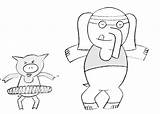 Coloring Piggie Elephant Pages Gerald Popular Library Clipart sketch template