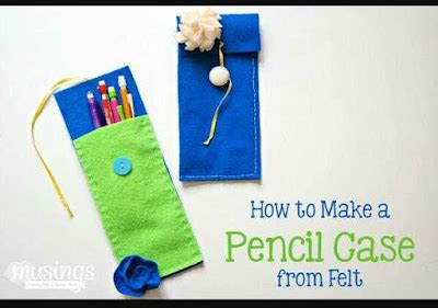dua  mudah membuat kotak pensil cantik  kain flanel sederhana