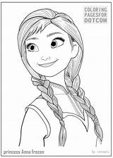 Coloring Anna Pages Princess Frozen Disney Print sketch template