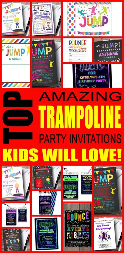 trampoline party invitations great  boys  girls find fun