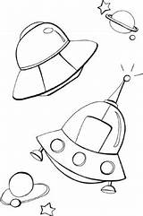 Ufo Coloring Space Colouring Pages Coloriage Sheet Drawing Designlooter Getdrawings Printable sketch template